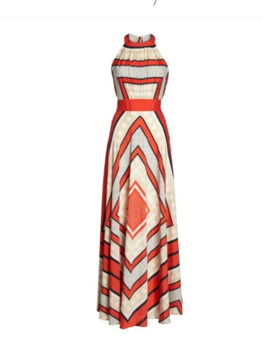 Eliza J Scarf Print Crêpe de Chine Fit & Flare Maxi Dress size 10 - Picture 6 of 15